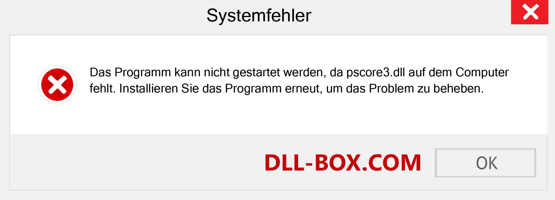 pscore3.dll-Datei fehlt?. Download für Windows 7, 8, 10 - Fix pscore3 dll Missing Error unter Windows, Fotos, Bildern