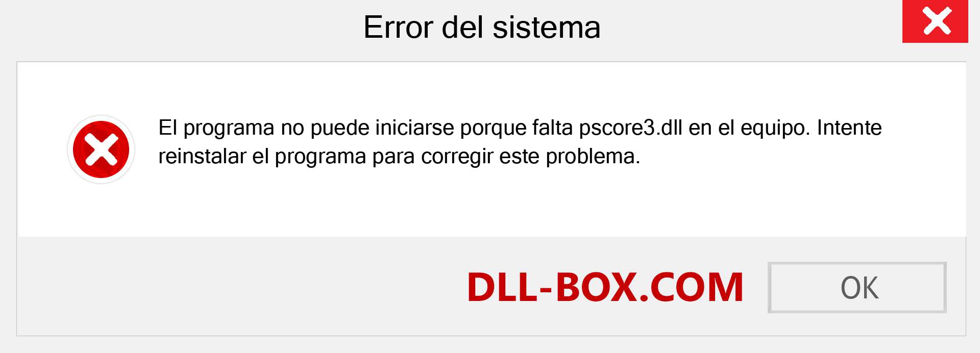 ¿Falta el archivo pscore3.dll ?. Descargar para Windows 7, 8, 10 - Corregir pscore3 dll Missing Error en Windows, fotos, imágenes