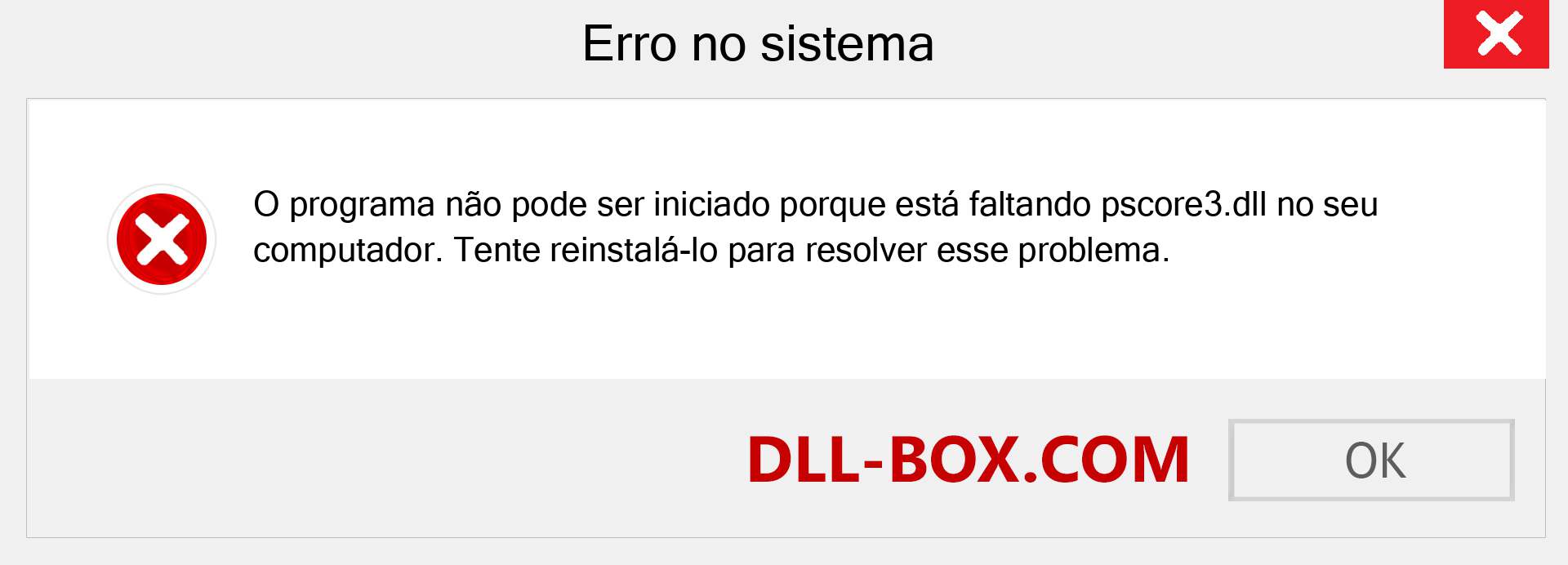 Arquivo pscore3.dll ausente ?. Download para Windows 7, 8, 10 - Correção de erro ausente pscore3 dll no Windows, fotos, imagens